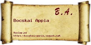 Bocskai Appia névjegykártya